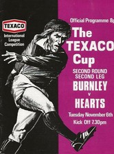 Burnley v Heart of Midlothian Texaco Cup 2nd Rd 2nd Leg 6th Nov 1973