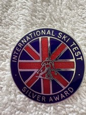 International Ski Test Silver Award Enamel Pin Badge