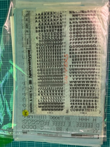 Vintage dry transfer lettering - transfer,