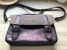 2018 rare Joe Browns Vintage Faux Leather and Tweed Shoulder Bag/Paisley lining