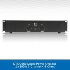QTX Q600 Stereo Power Amplifier 2 x 300W 2-Channel 4-8 Ohms Premium Powerful Pro