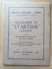 Startime Charity Concert Programme. Empire Theatre Leeds 1958. Ronnie Hilton