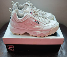 Fila Disruptor II Wedge Platform Trainers Womens UK 8 White High Top Chunky Sole