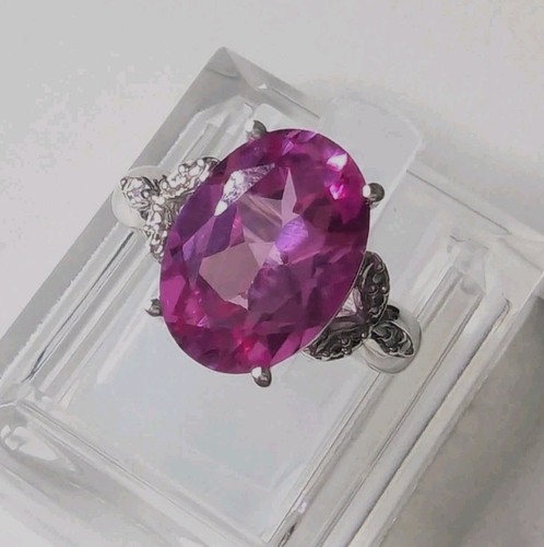 Pink sapphire 10k white - pink, gold