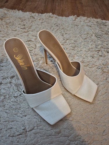 Ladies white sheln high heeled - sheln,