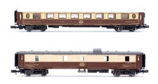 RIVAROSSI N GAUGE PAIR OF PULLMAN COMPAGNIE INTERNATIONALE BAGGAGE/VOITURE COACH