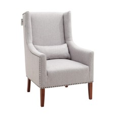 High Back Linen Armchair