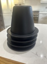 Patterson Set of 4 Black 9cm Elephant Feet Cone Raisers for Chairs