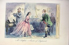 Original Old Antique Print Master Staghounds 1858 Leech H/C S 19th