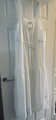 Zara long white tiered half - long,