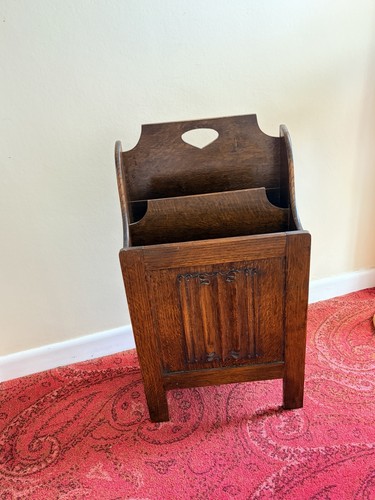 Antique oak magazine - oak, paper