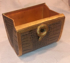 Heavy flat bottom Gold Leaf Dresser Box. Snake skin & Cheeta C2C Nob Hill Decor