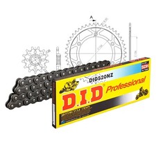 DID Motorcycle Chain Set Steel 520NZ Clip Lock