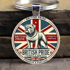 British Pride Bulldog Heritage Keychain - Union Jack Flag Design