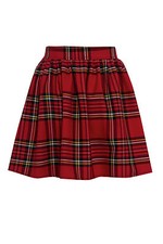 NEW WOMENS RED BLACK LADIES TARTAN SKATER MINI SKIRT ELASTICATED WAIST SIZE 8-20