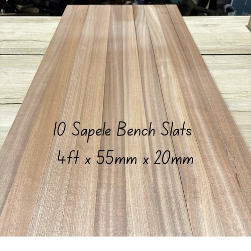 Planed sapele bench slats - planed, 4ft