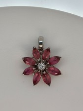 Asprey London 18ct White Gold Natural Diamond and Tourmaline Pendant