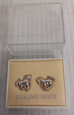 Ladies Sterling Silver Horse Earrings Used Good Condition (R7)
