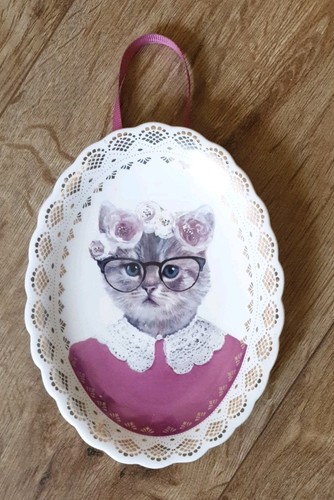 Hanging ceramic cat - cat,