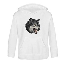 'Snarling Wolf Head' Children's Hoodie / Hooded Sweater (KO053205)