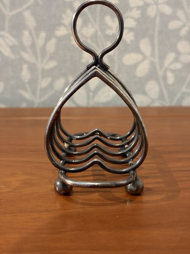 Antique epns toast rack heart - antique,
