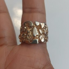 Mens Gold Tone Chunky Wide