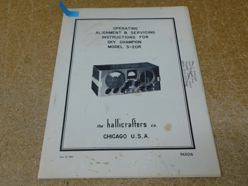 Hallicrafters 20r operating - s-20r,