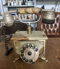 Vintage Onyx And Brass Rotary