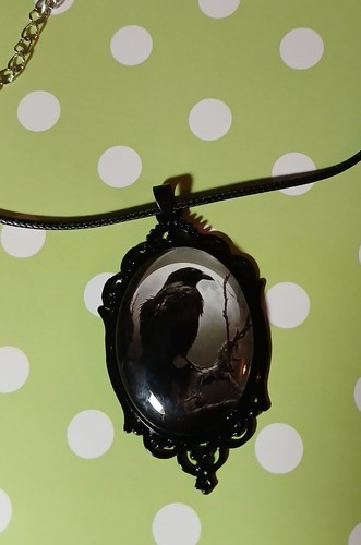 Black gothic style raven - black,