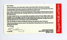SW London LDO sorting office visit card - may have been part of souvenir cover