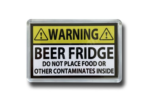 Warning beer fridge - warning,