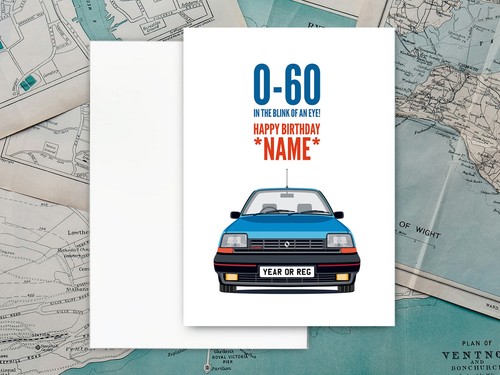 Personalised blue renault - 5, gt