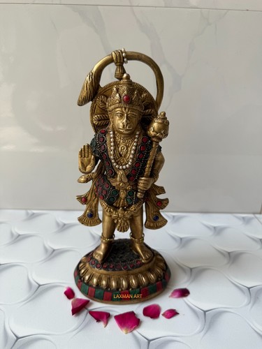Vintage brass hanuman - brass,