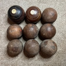 Antique Lawn Bowling Balls, Bowls, Made in Glasgow Scotland, Thomas Taylor