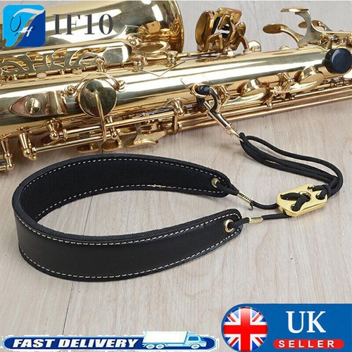 Leather saxophone neck strap - leather,