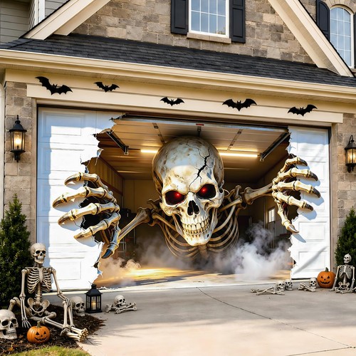Halloween garage door cover - garage,