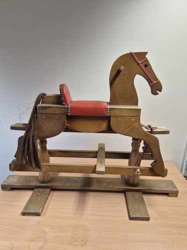 Vintage wooden rocking horse - vintage,