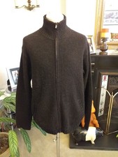 Farhi Cardigan Brown Men’s Size Medium  full zip. Wool/Angora mix
