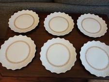 6 X Limoges Vintage White gold