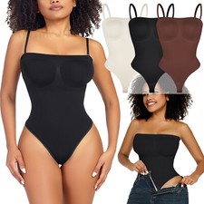 Womens Strapless Tummy Control Sexy Bodysuit Shapewear with Attachable Straps