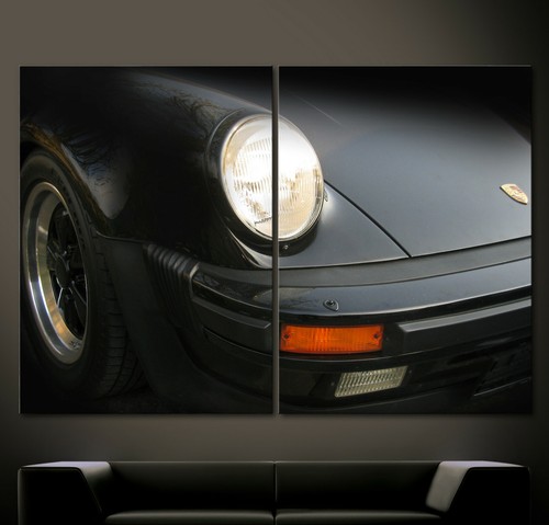 Black porsche 911 turbo canvas - black,