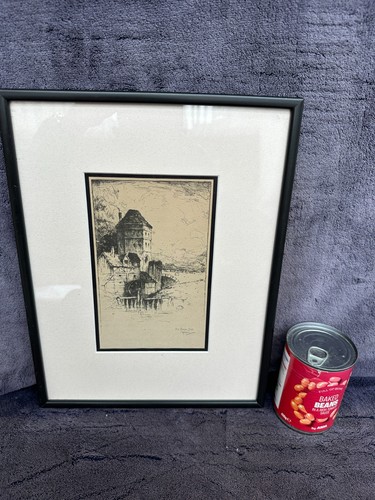 Antique etching engraving - etching,