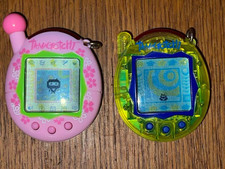 2 x Tamagotchi Both Fully Working Pink Blossom & Transparent Bandai 2004