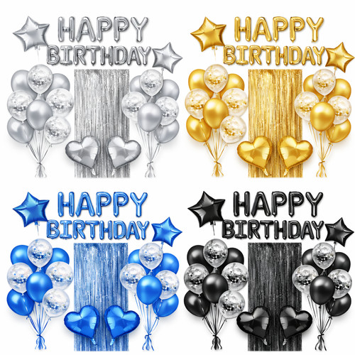 Black foil balloons - black,