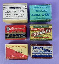 6 Vintage Empty Pen Nib Boxes