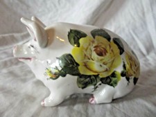  Rare Wemyss Exon Pig with Yellow Roses by  Artist  Brian Adams  15 cm 