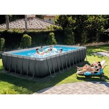 24ft x 12ft Ultra Frame XTR Rectangular Swimming Pool Set With Sand Filter 26364