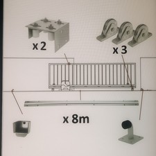 Sliding Gate Kit; 8m TRACKS, STOP, GUIDES , INTERNAL DOUBLE BEARING WHEELS