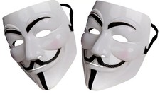 Adult Anonymous Guy Fawkes Mask – White Fancy Dress Costume Accessory