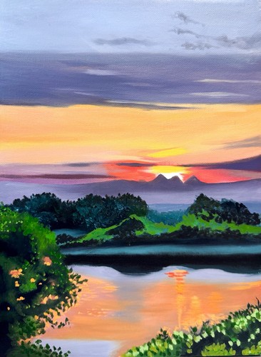 Landscape oil painting - oil,